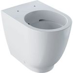 Inodoro al suelo de fondo profundo serie Geberit Acanto, elevado, adosado a la pared, forma cerrada. Blanco